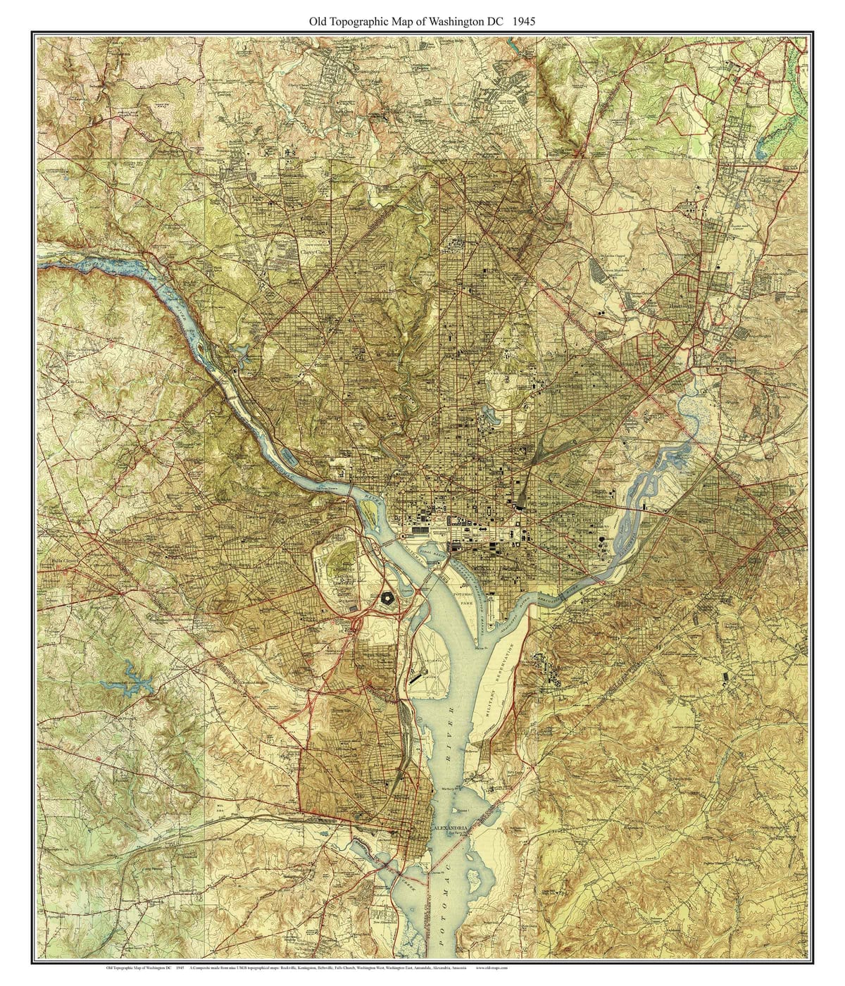 ਡੀ. ਸੀ. topographic ਨਕਸ਼ਾ