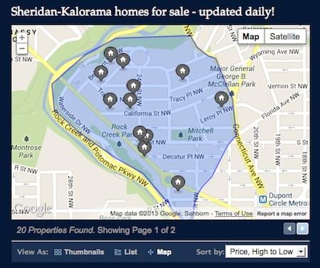 ਨਕਸ਼ਾ ਦੇ kalorama ਇਲਾਕੇ