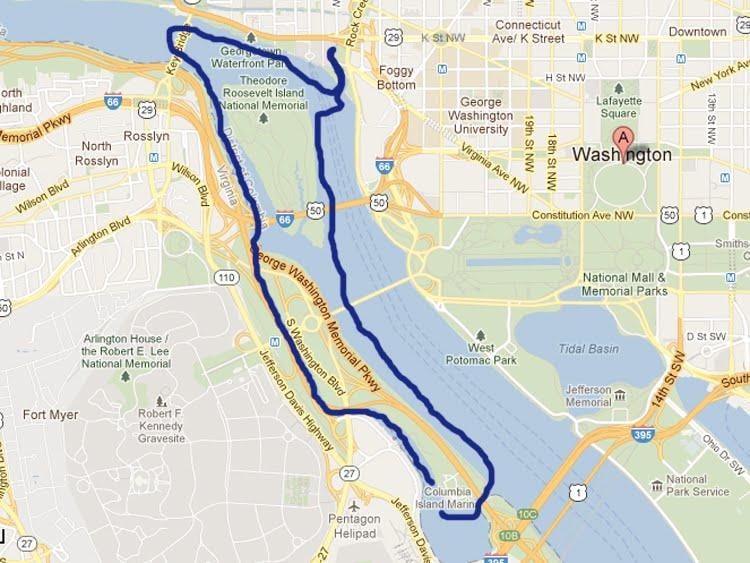ਨਕਸ਼ਾ ਦੇ potomac ਨਦੀ ਵਾਸ਼ਿੰਗਟਨ ਡੀ. ਸੀ.