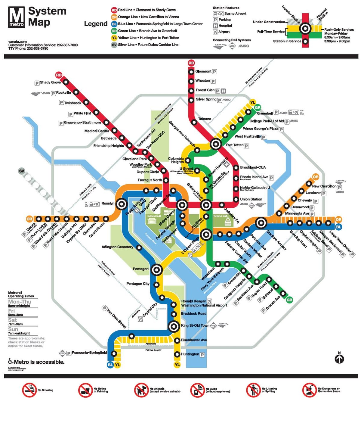 ਨਕਸ਼ਾ ਦੇ wmata ਨਕਸ਼ਾ ਡੀ. ਸੀ.