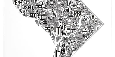 Dc ਇਲਾਕੇ ਦਾ ਨਕਸ਼ਾ ਪੋਸਟਰ
