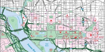 ਵਾਸ਼ਿੰਗਟਨ downtown ਨਕਸ਼ਾ